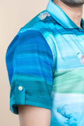 SHIRTS Pangong Lake Printed Camp Shirt (Water Blue)