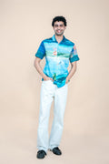 SHIRTS Pangong Lake Printed Camp Shirt (Water Blue)