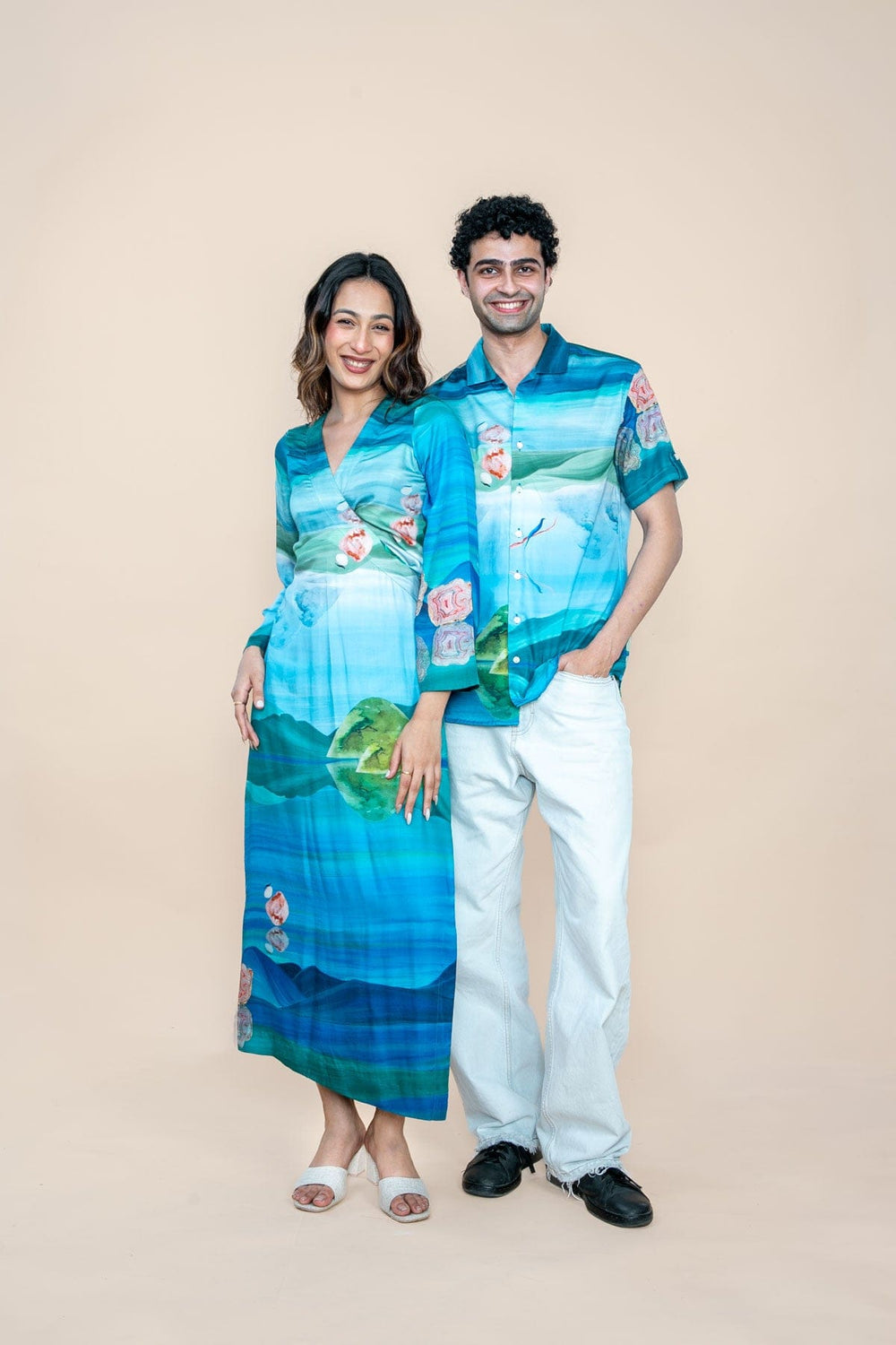 SHIRTS Pangong Lake Printed Camp Shirt (Water Blue)