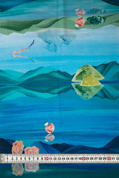 PRINT & PATTERN UPHOLSTERY FABRICS Pangong Lake Water Blue Printed Upholstery Fabric