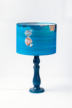 LAMPSHADES Pangong Lake Large Drum Lampshade (Water Blue)