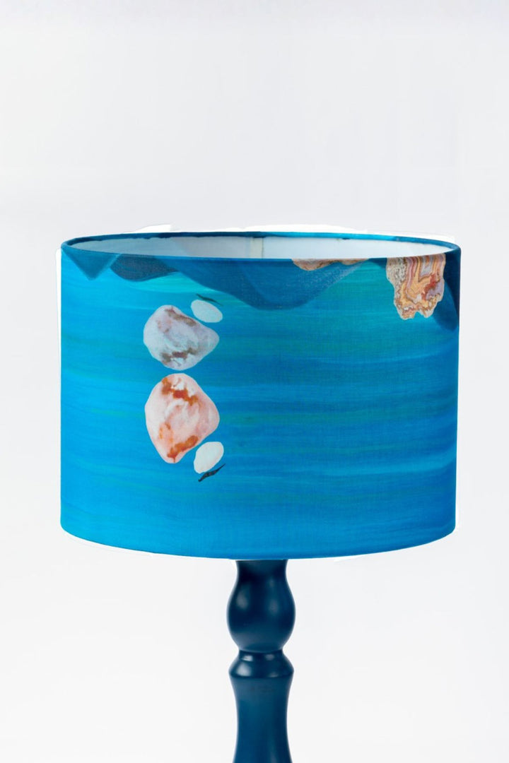 LAMPSHADES Pangong Lake Large Drum Lampshade (Water Blue)