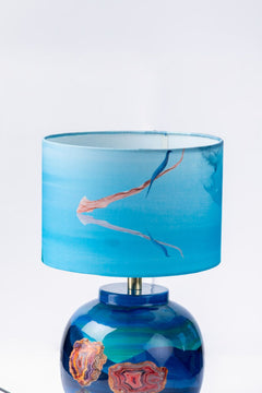Pangong Lake Medium Drum Lampshade (Water Blue)