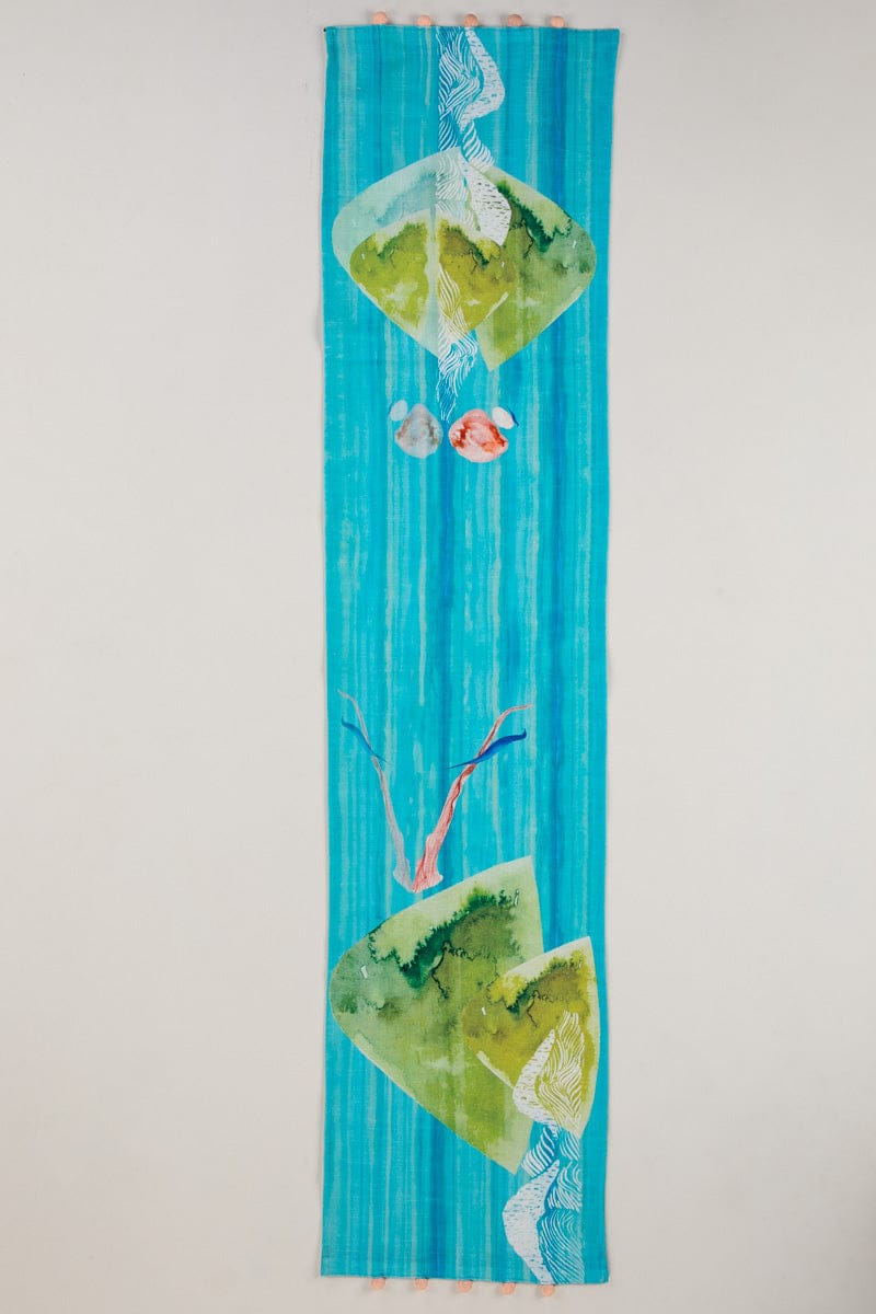 TABLE RUNNERS Pangong Lake Spring Teal Table Runner