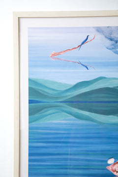 WALL ACCENTS Pangong Lake Wall Art (Water Blue)