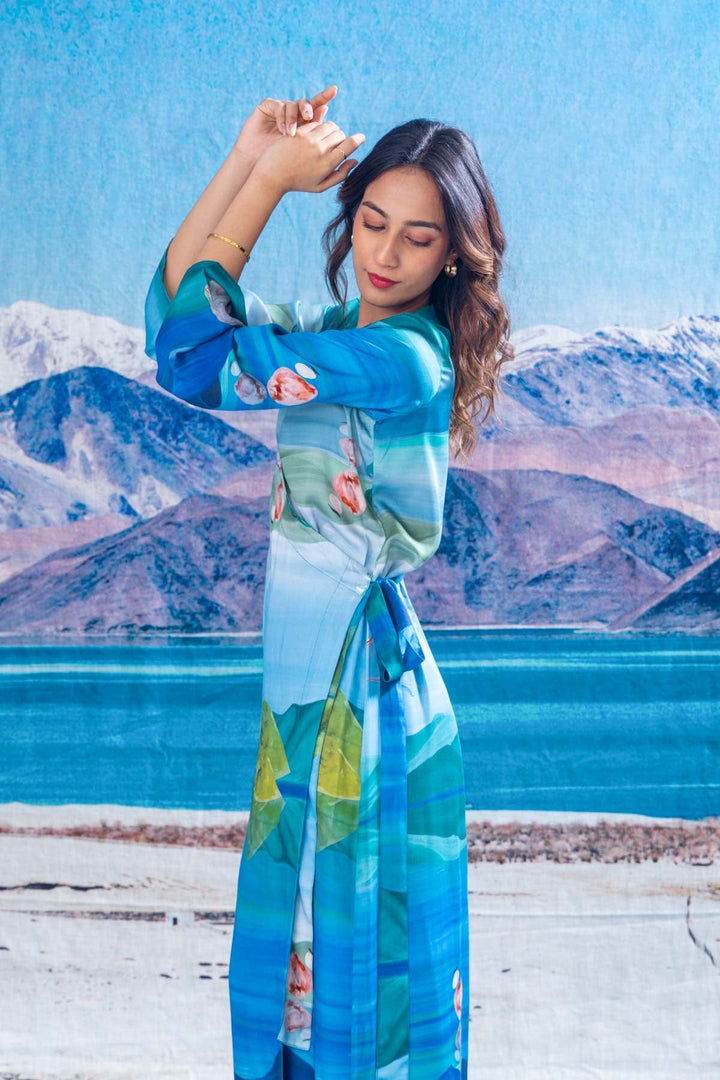DRESSES Pangong Lake Wrap Dress (Water Blue)