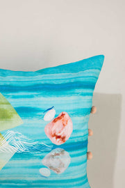 PRINT & PATTERN CUSHIONS Pangong Lake Spring Teal Cushion Cover (36 X 51 Cm)