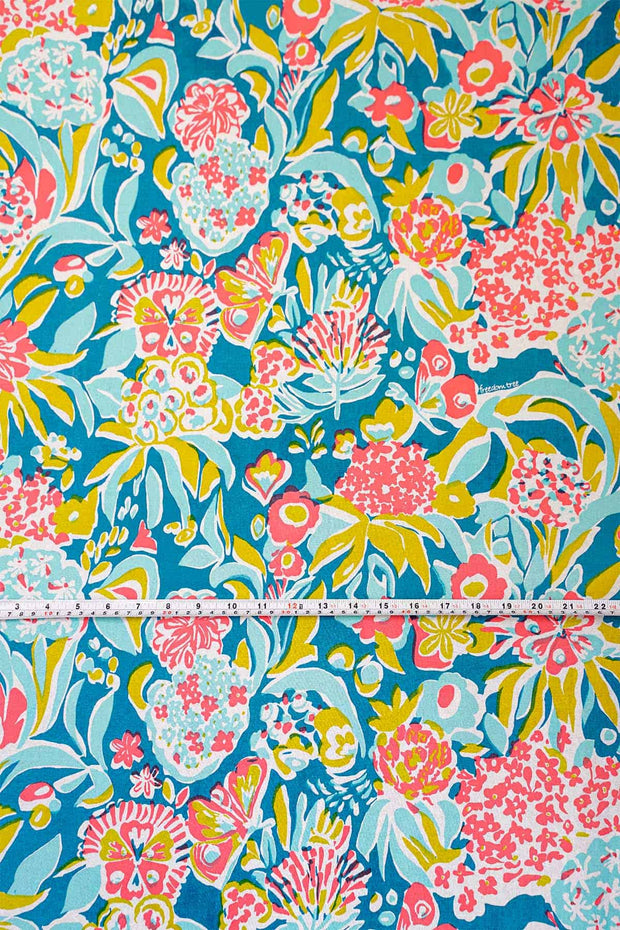 CURTAINS Para Para Teal And Pink Window Curtain In Sheer Fabric