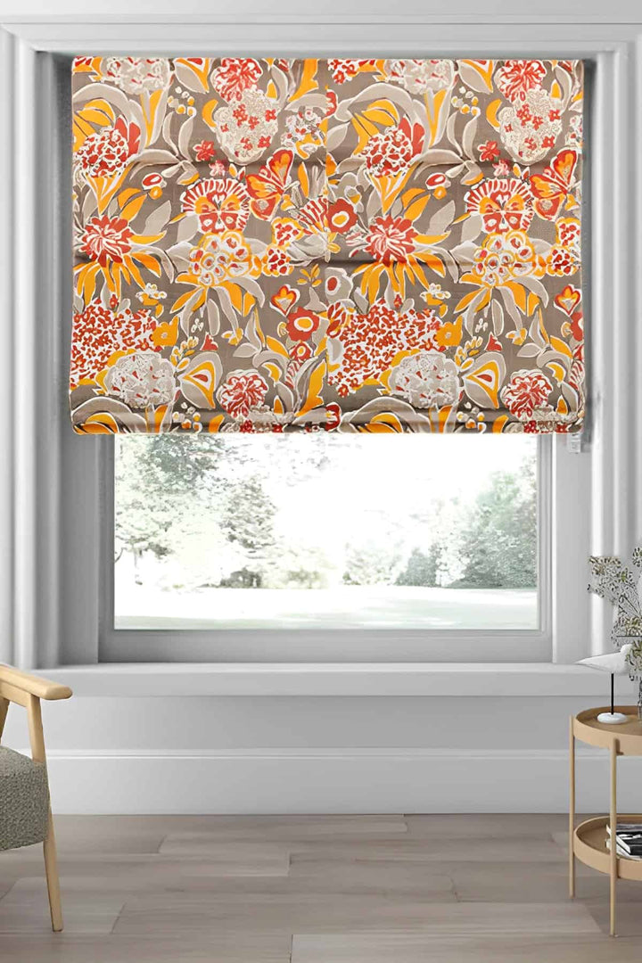CURTAINS Para Para Cotton Drapes And Blinds (Mustard And Green)