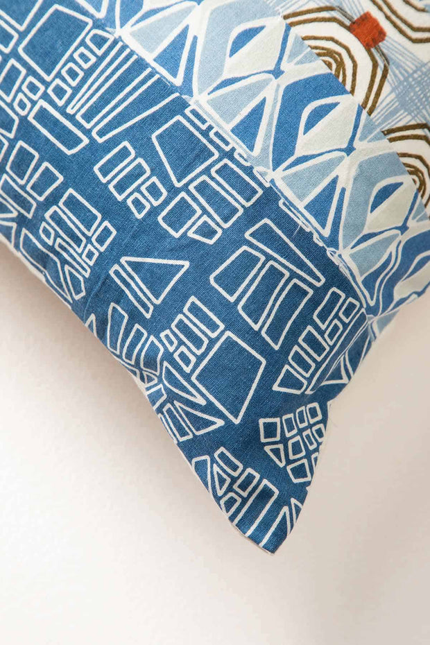 PRINT & PATTERN CUSHIONS Patch Of Blue Blue Cushion Cover (36 Cm X 50 Cm)