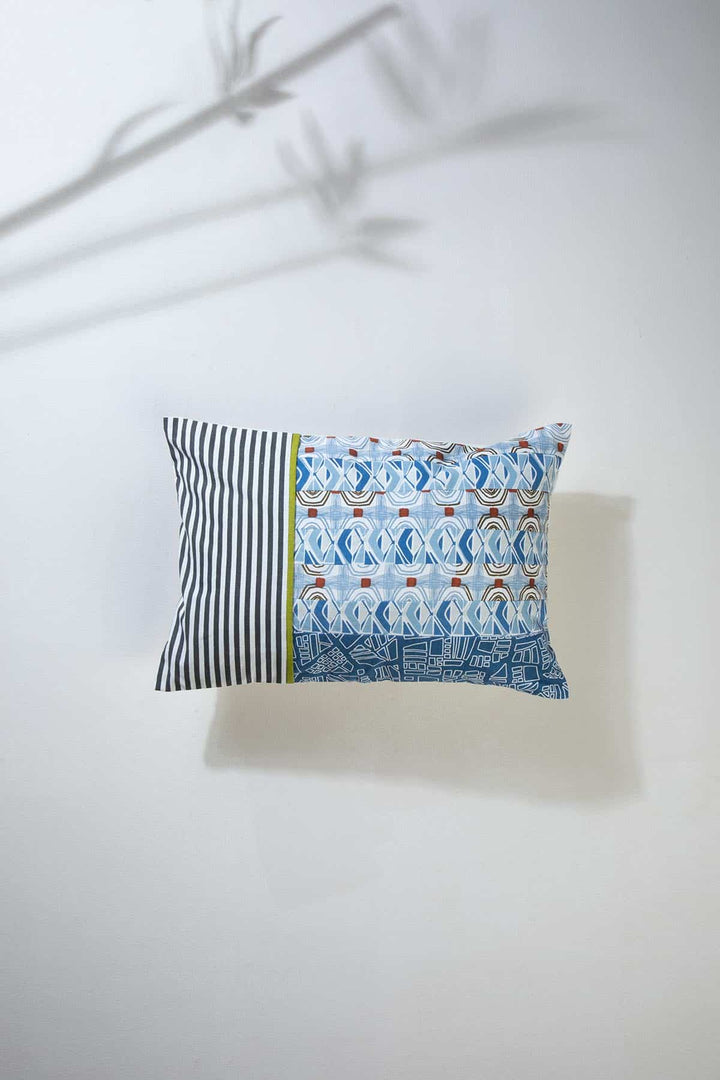 PRINT & PATTERN CUSHIONS Patch Of Blue Blue Cushion Cover (36 Cm X 50 Cm)