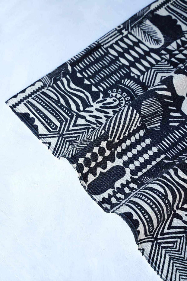 PRINT & PATTERN RUGS Patchwork Printed Rug (Black And White)