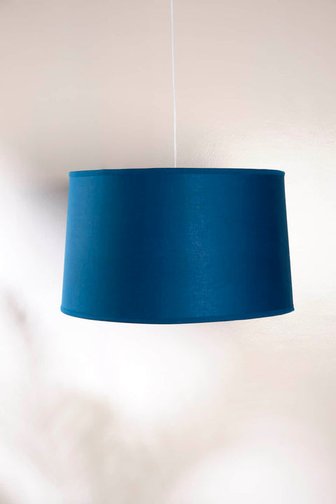 LAMPSHADES Patchwork Large Drum Lampshade (Sky Blue)
