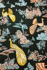 PRINT & PATTERN HEAVY FABRICS Peacock Song Printed Heavy Fabric And Curtains (Forest Moss)