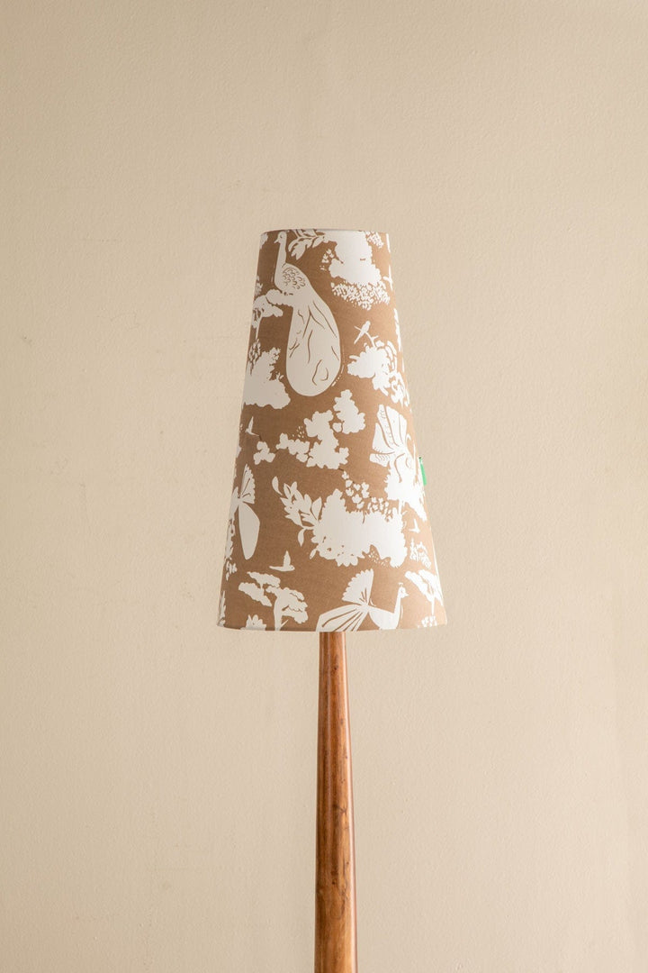 LAMPSHADES Peacock Song Tall Taper Lampshade (Taupe)