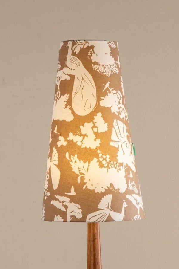 Peacock Song Tall Taper Lampshade (Taupe)