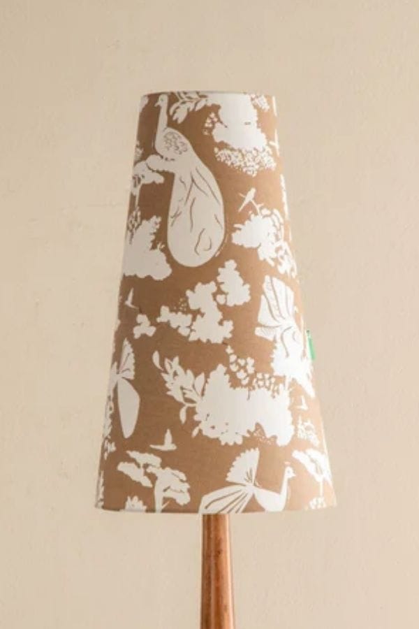 LAMPSHADES Peacock Song Tall Taper Lampshade (Taupe)