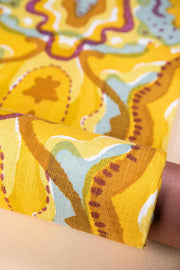 UPHOLSTERY FABRIC SWATCH Mansara Turmeric Yellow Printed Fabric Swatch