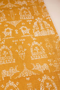 UPHOLSTERY FABRIC SWATCH Koda Grama Printed Ochre Yellow Fabric Swatch