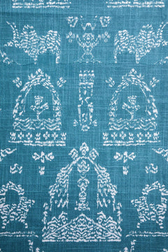 UPHOLSTERY FABRIC SWATCH Koda Grama Printed Dark Teal Fabric Swatch