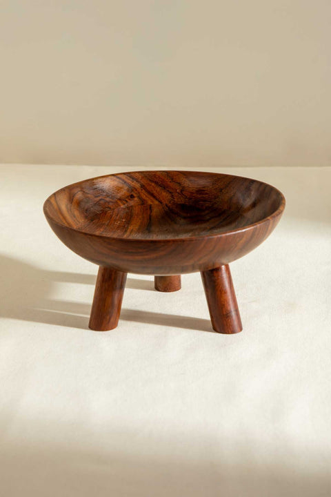 SERVING BOWLS Pedestal Wooden Salad Bowl