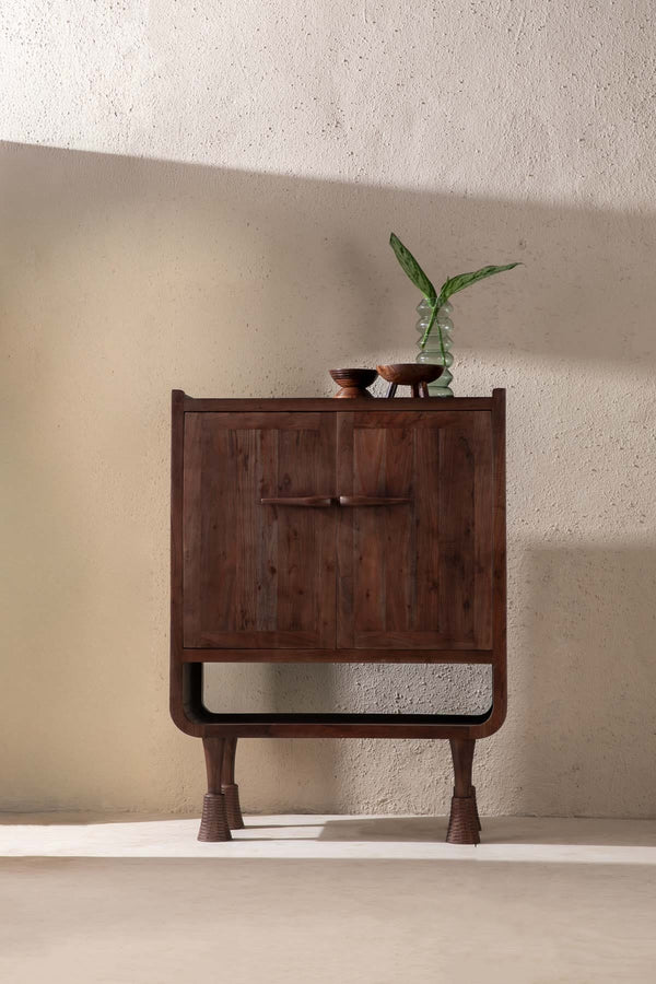Phase Acacia Wood Bar Cabinet
