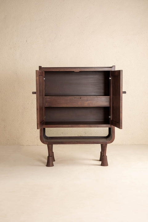 CABINETS Phase Acacia Wood Bar Cabinet