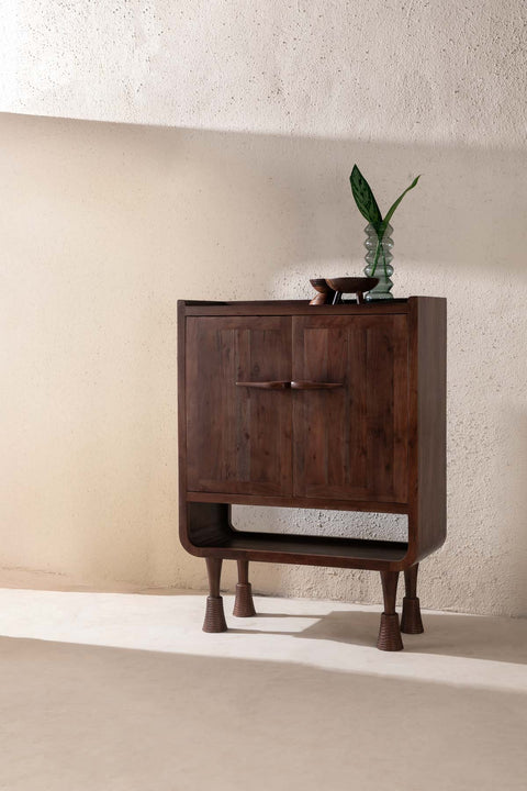 CABINETS Phase Acacia Wood Bar Cabinet