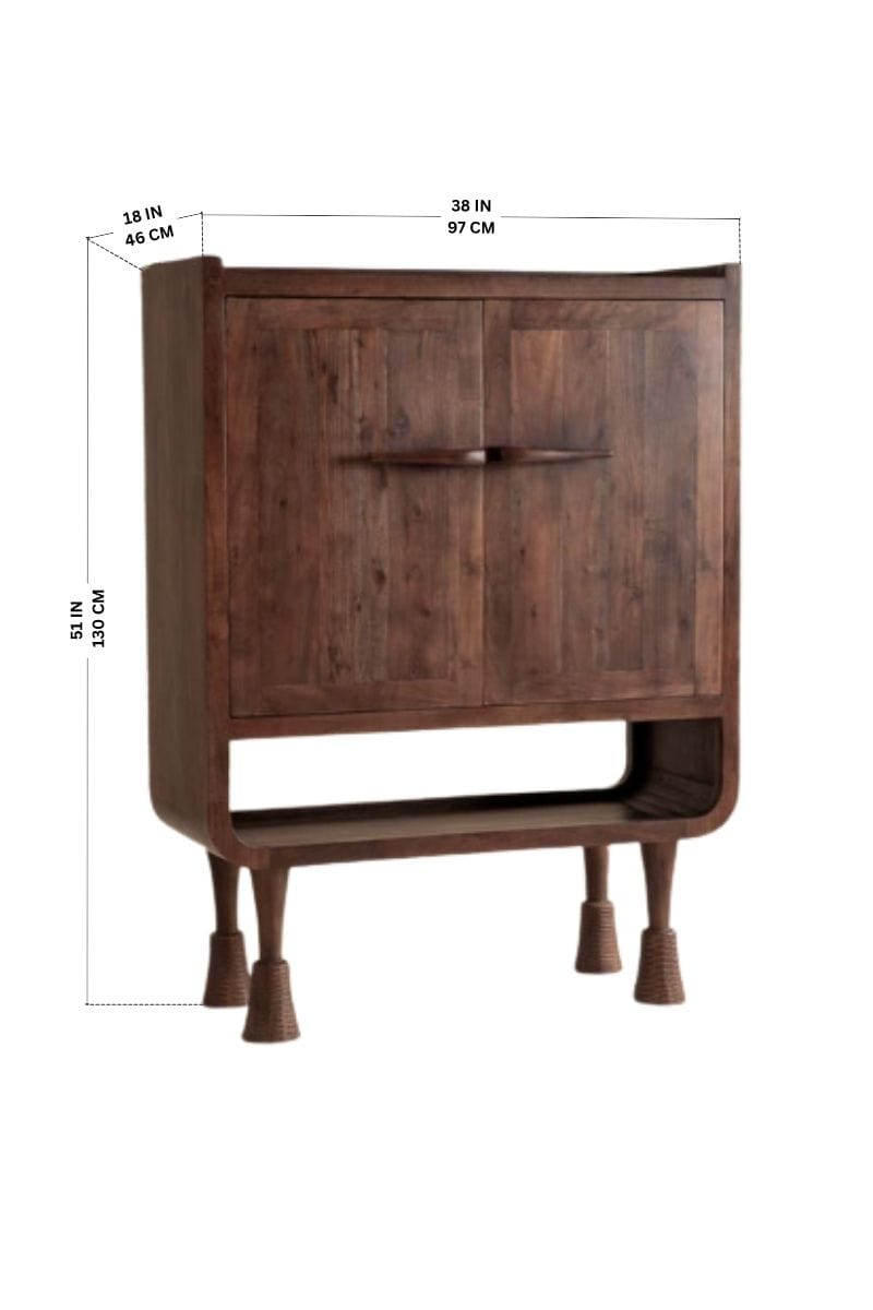 CABINETS Phase Acacia Wood Bar Cabinet