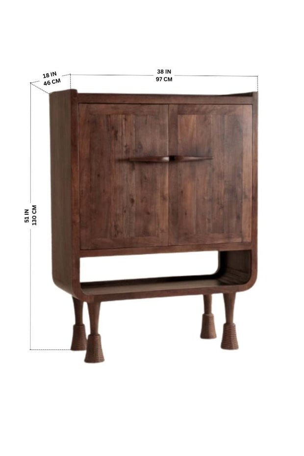 CABINETS Phase Acacia Wood Bar Cabinet