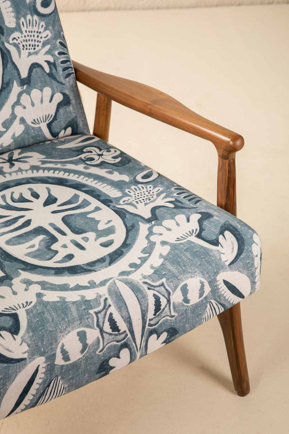 Medallion Tree Indigo Fabric
