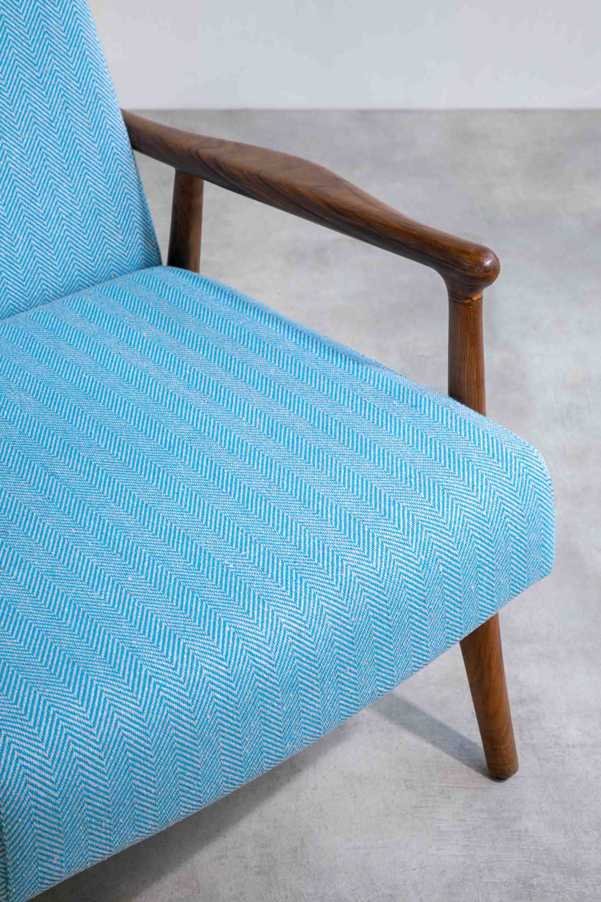 Herringbone Lunar Blue Fabric