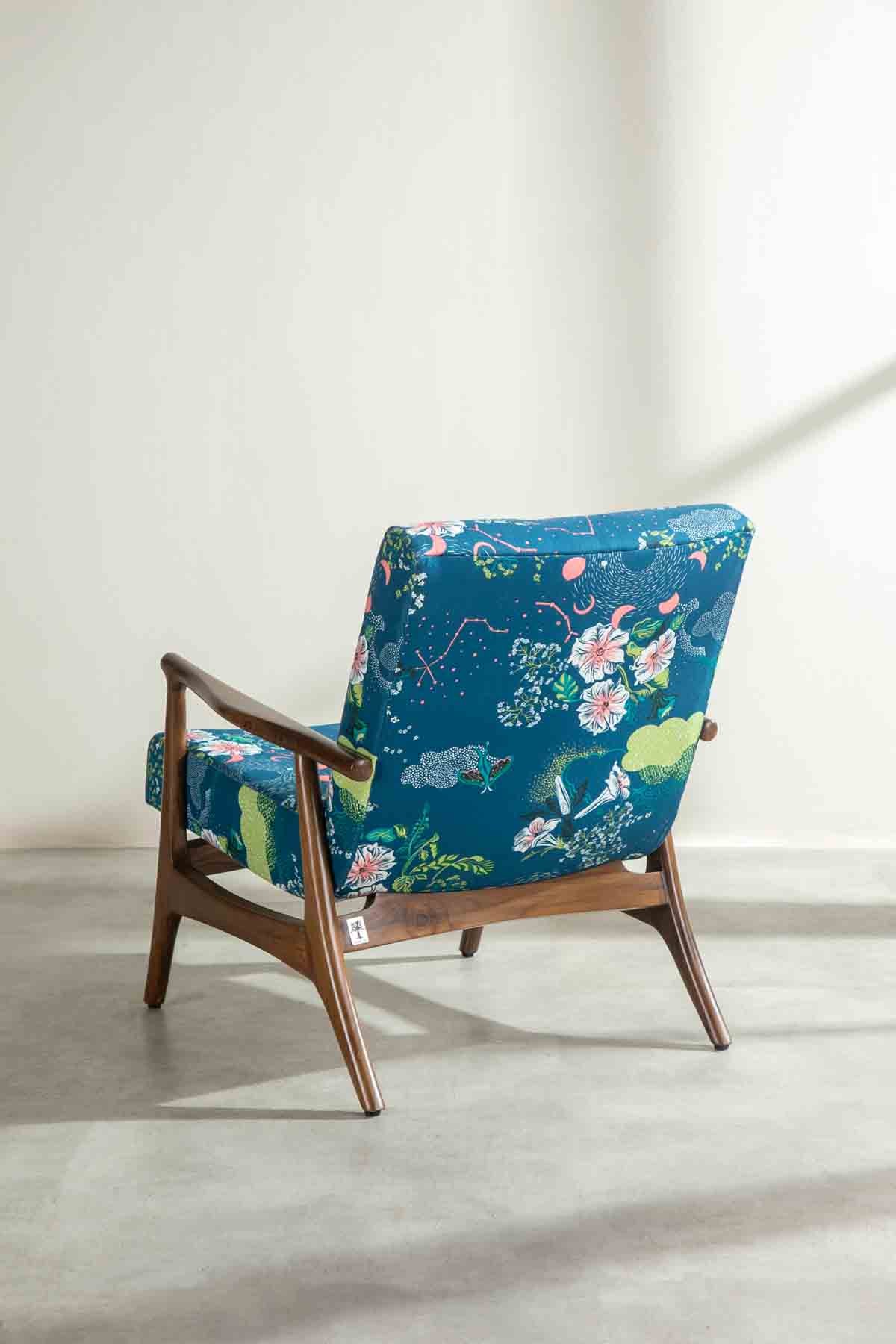 Moonflower Moonlit Blue Fabric