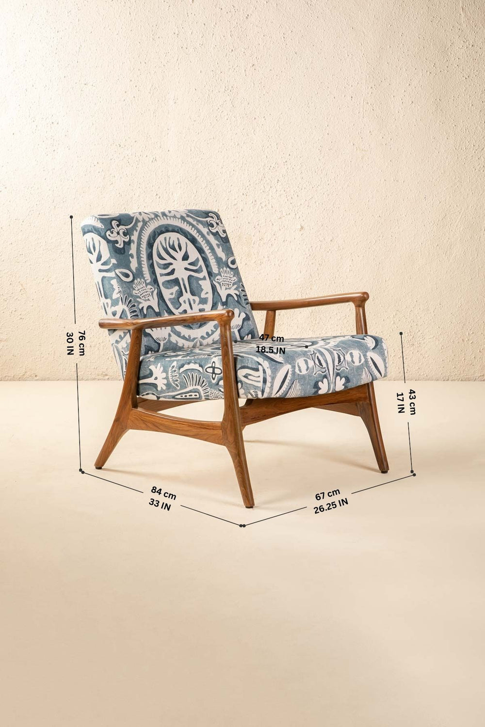 Medallion Tree Indigo Fabric
