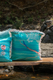 PRINT & PATTERN CUSHIONS Pica Pica Spring Teal Cushion Cover (41 X 41 Cm)