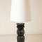 Pillar Charcoal Table Lamp with Solid Taper Lampshade (Off White)