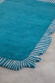 WOVEN RUG Pillar Tufted Shaped Printed Rug (Water Blue)