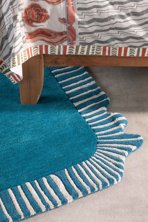 WOVEN & TEXTURED RUGS Pillar Tufted Woven Rug (Water Blue)