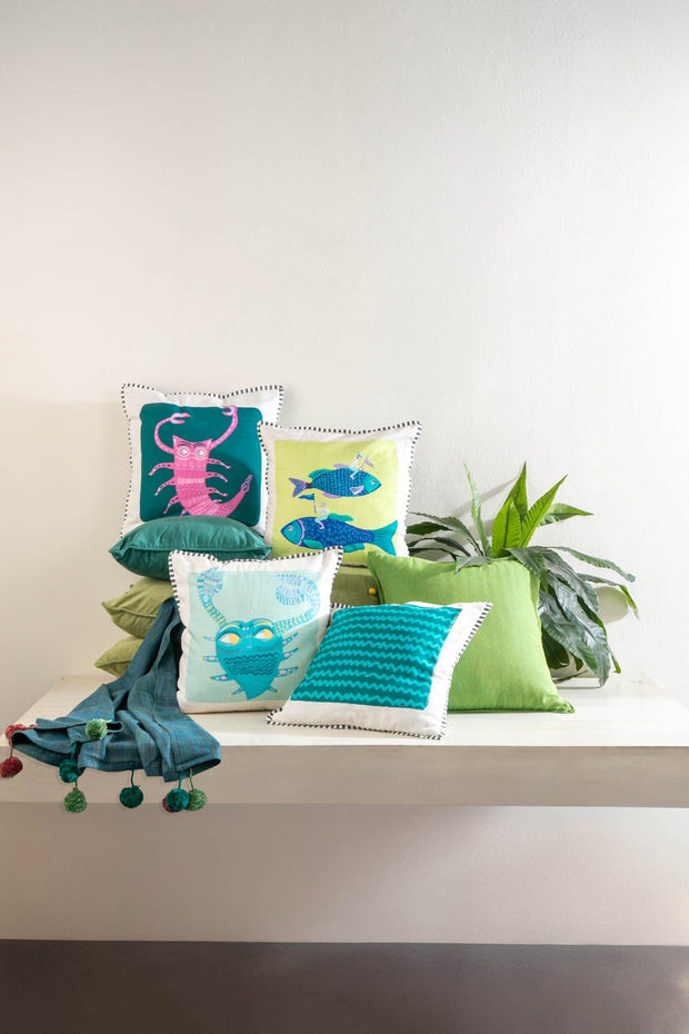 PRINT & PATTERN CUSHIONS Pisces Dream Weaver  Fabgreen Cushion Cover (41 Cm X 41 Cm)