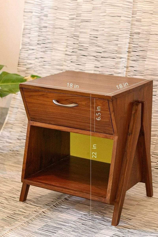 BEDSIDE TABLES Poise Bedside Table (Teak Wood)