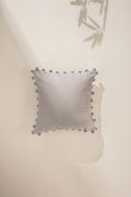SOLID & TEXTURED CUSHIONS Pom Pom Grey Cushion Cover (41 Cm X 41 Cm)