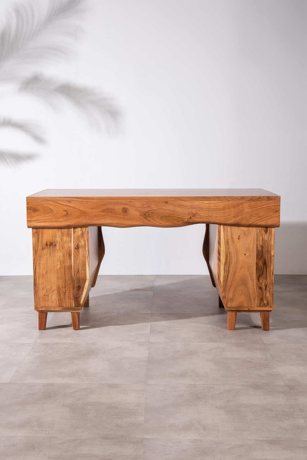 STUDY TABLES Primitive Acacia Wood And Wicker Study Table