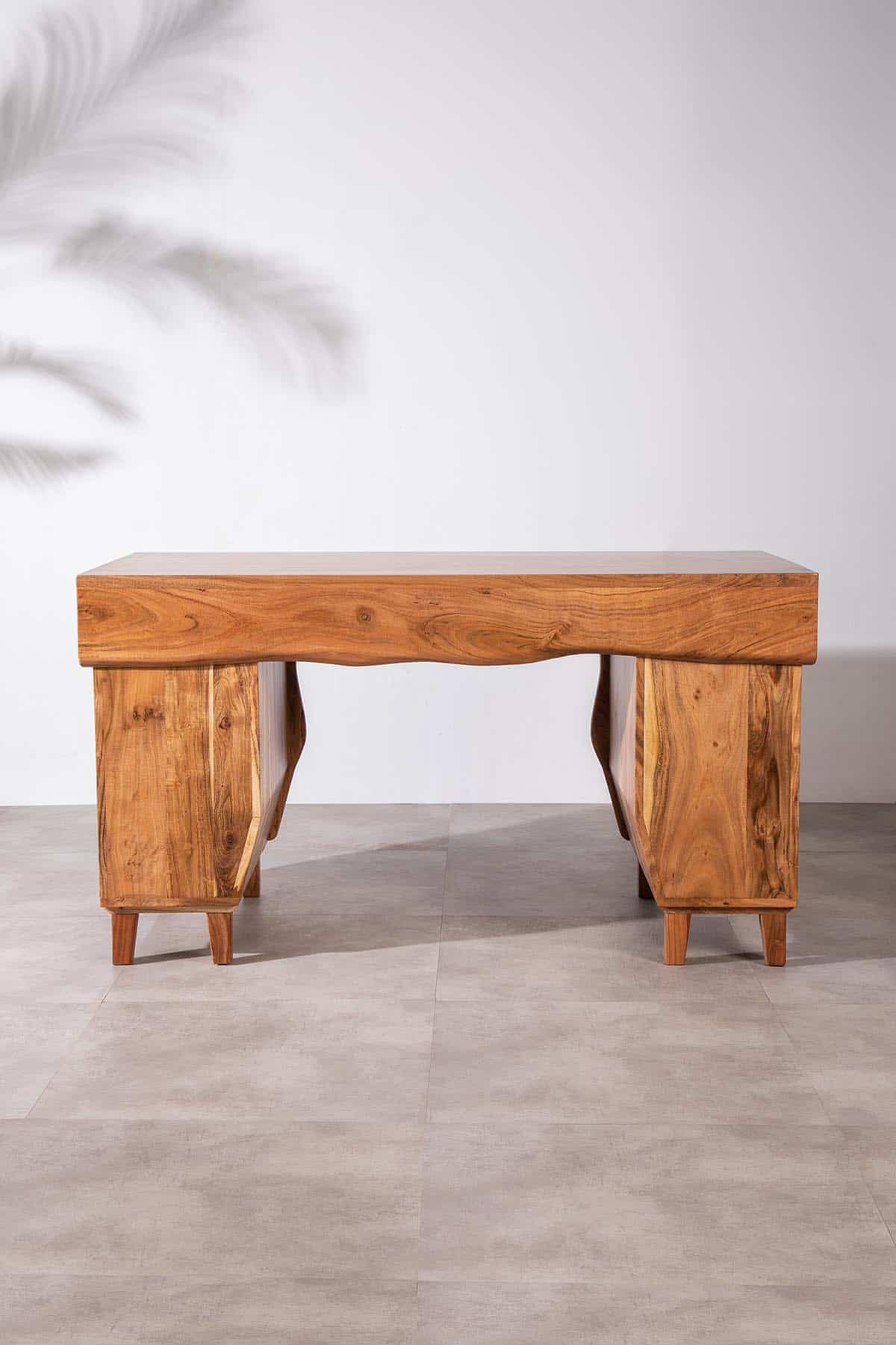 STUDY TABLES Primitive Acacia Wood And Wicker Study Table