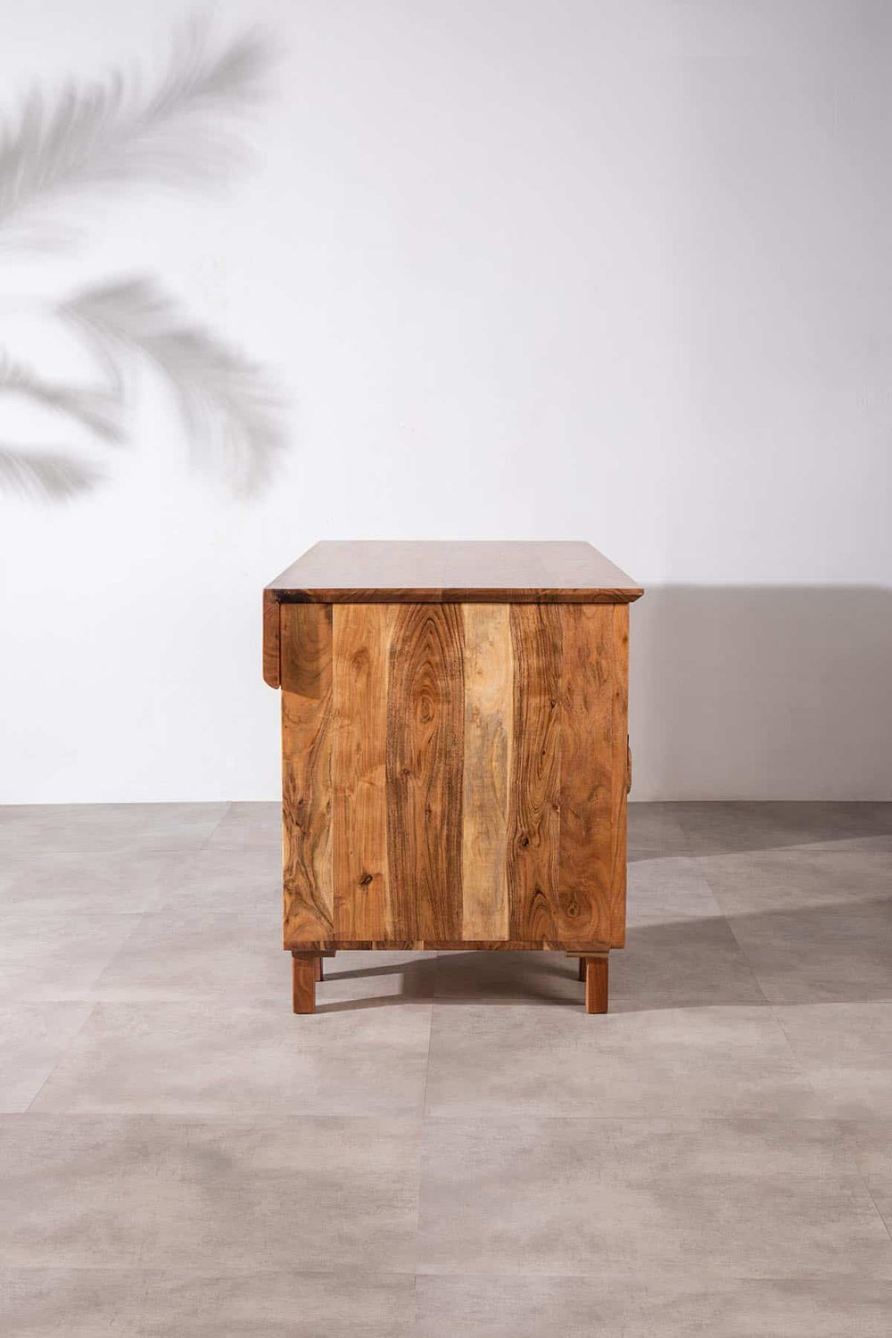 STUDY TABLES Primitive Acacia Wood And Wicker Study Table