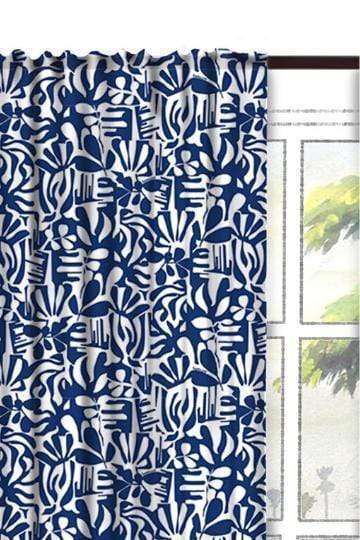 COTTON FABRIC AND CURTAINS SWATCH Puzzle Tree Cotton Fabric And Curtains (Dark Blue) Swatch