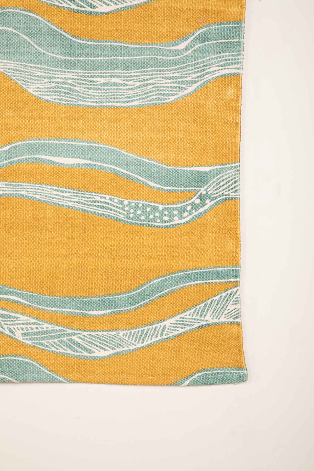 PRINT & PATTERN RUGS Puzzikoli Printed Rug (Ochre Yellow)