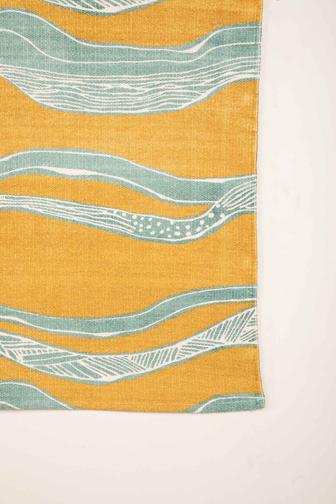 PRINT & PATTERN RUGS Puzzikoli Printed Rug (Ochre Yellow)