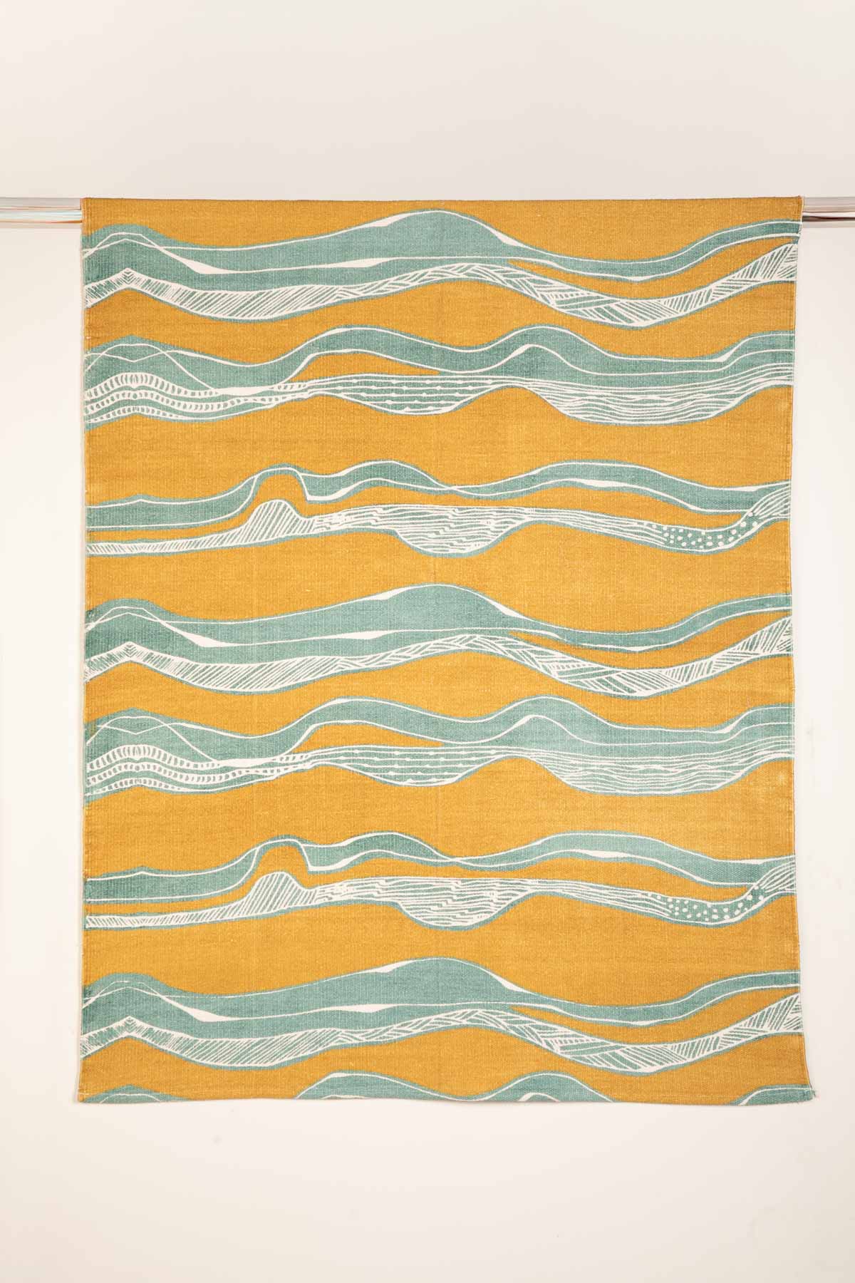 PRINT & PATTERN RUGS Puzzikoli Printed Rug (Ochre Yellow)