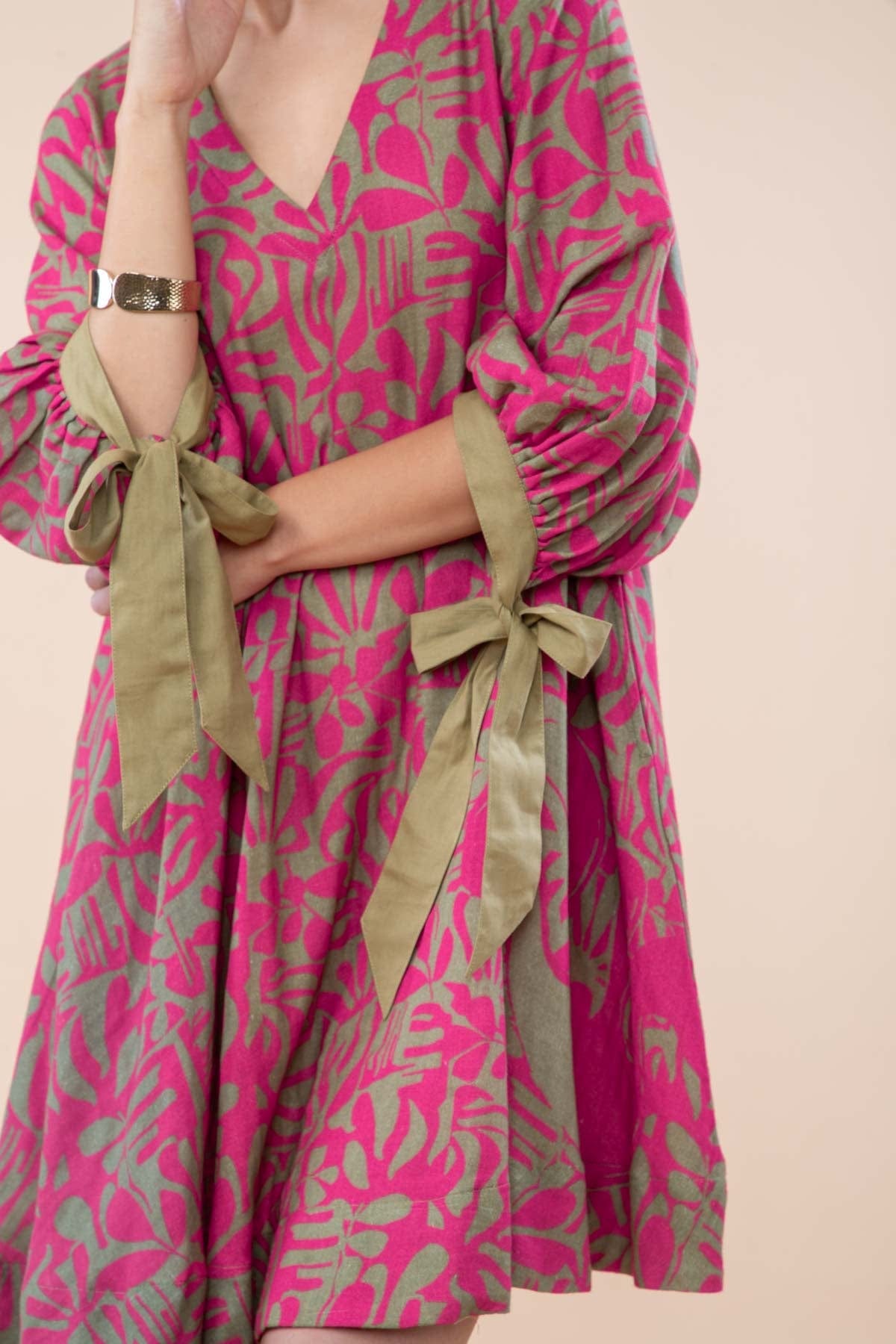 DRESSES Puzzle Tree Short Dress (Merlot Pink)