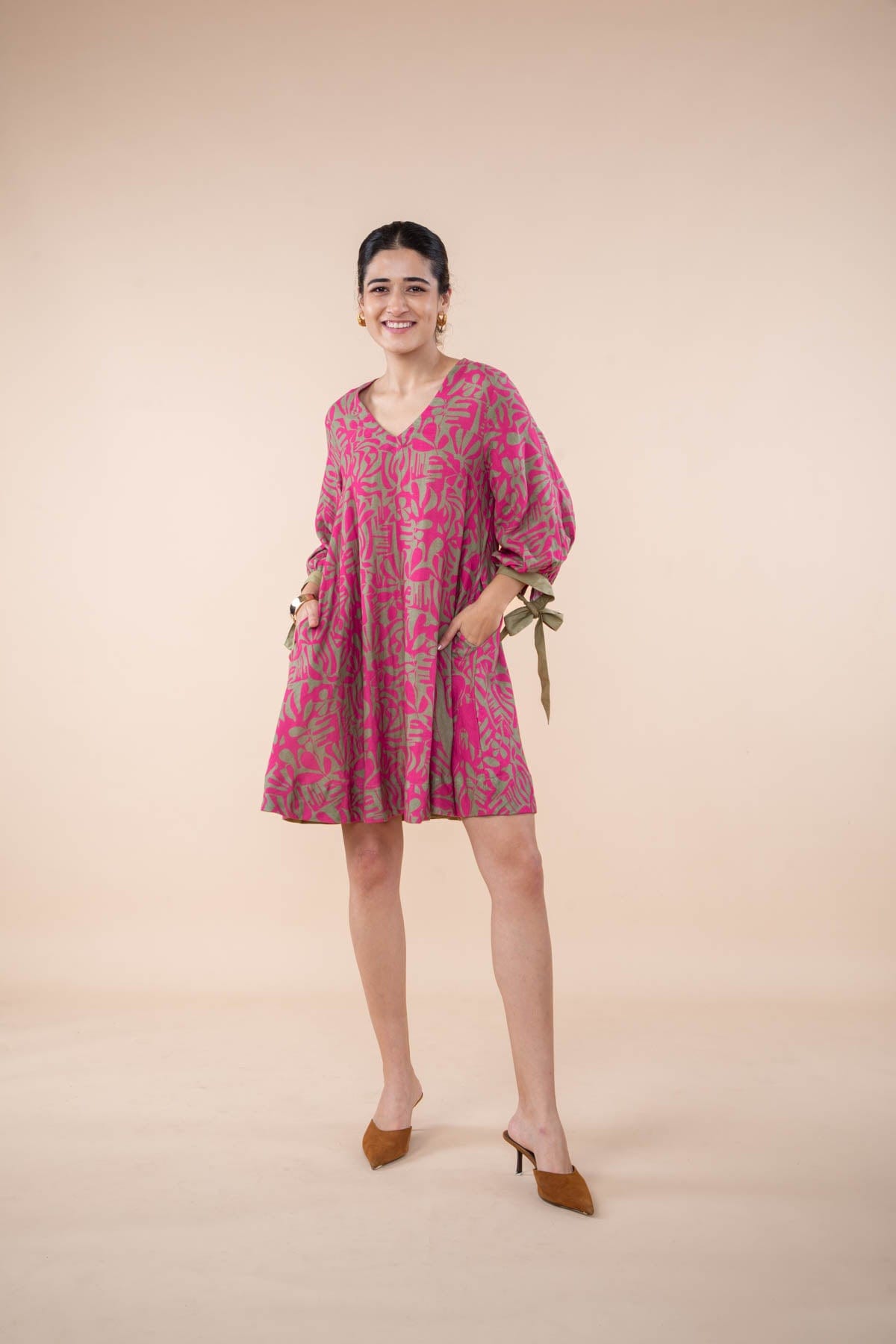 DRESSES Puzzle Tree Short Dress (Merlot Pink)